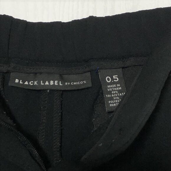 Chico's Pants Women Small 0.5 Black Label Dressy Jogger Gold Exposed Zipper - Picture 6 of 11